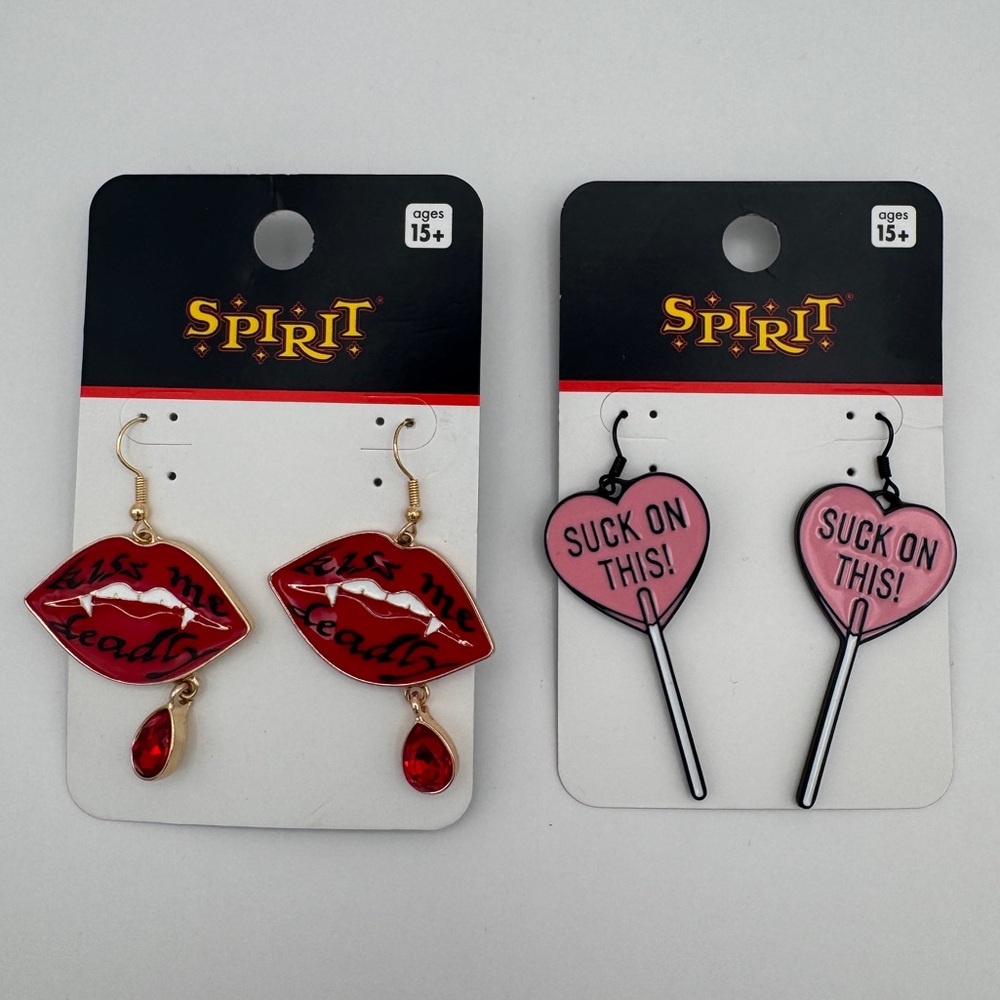 Spirit Red Lip and Pink Lollipop Earrings Bundle